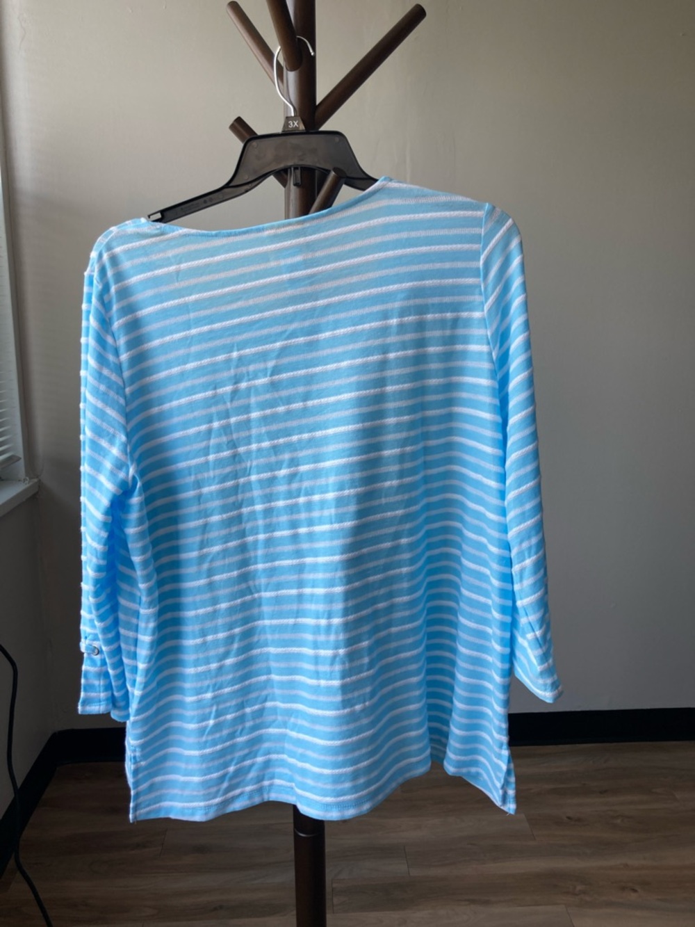 Ruby Rd stripes pattern top with metallic design details size 1X - Picture 15 of 17